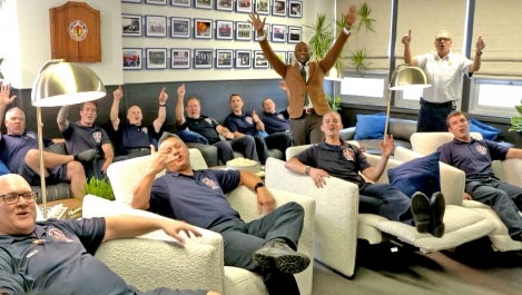 Mikel Welch surprise firefighters at Long Beach, NY