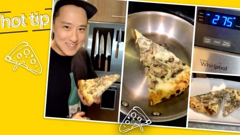 Drew Learns the Right Way to Heat Up Pizza with Chef Eugene Wong | Hot Tip