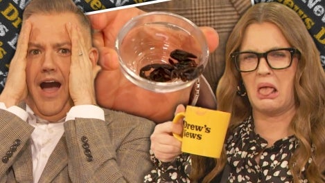 Drew and Ross Mathews Taste Test an Insect Buffet | Drew's News