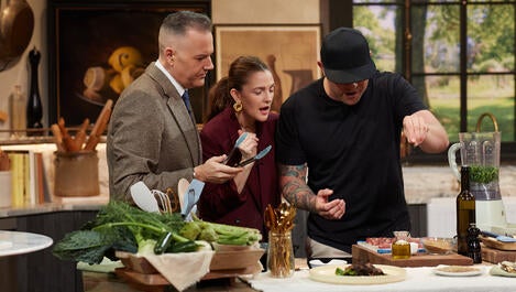 Jeremy Ford and Drew Finish Up Their Skirt Steak with Spring Vegetables