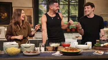 Alex Edelman & Jake Cohen Show How to Make Cavatappi & Fennel-y Meatballs Recipe 