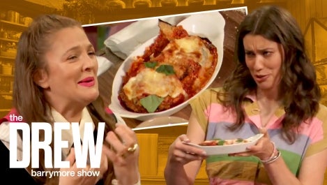 Alexis deBoschnek and Drew Make Gorgeous Eggplant Parmesan Recipe | Drew's Cookbook Club